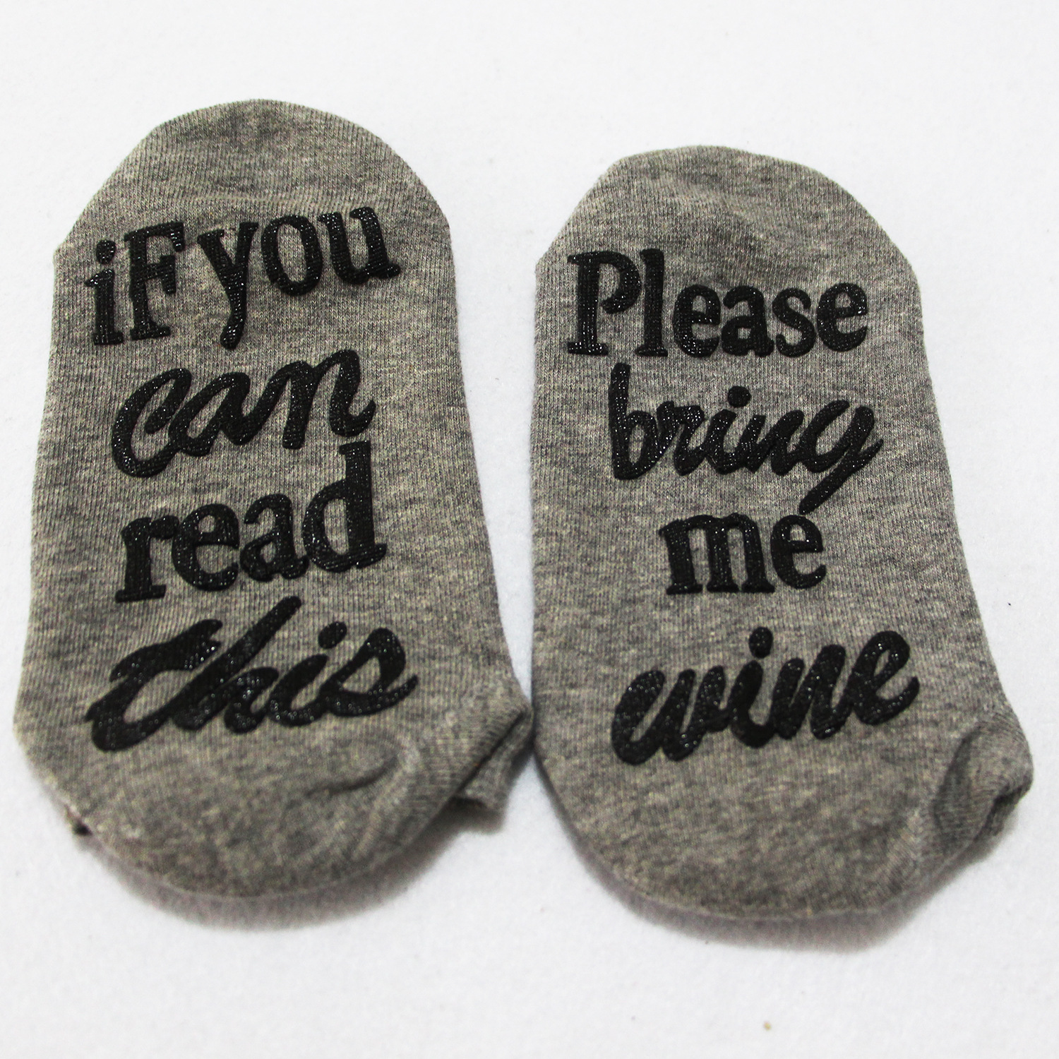 IF YOU CAN READ THIS Letter Printing Short Perspective Socks Novelty Socks